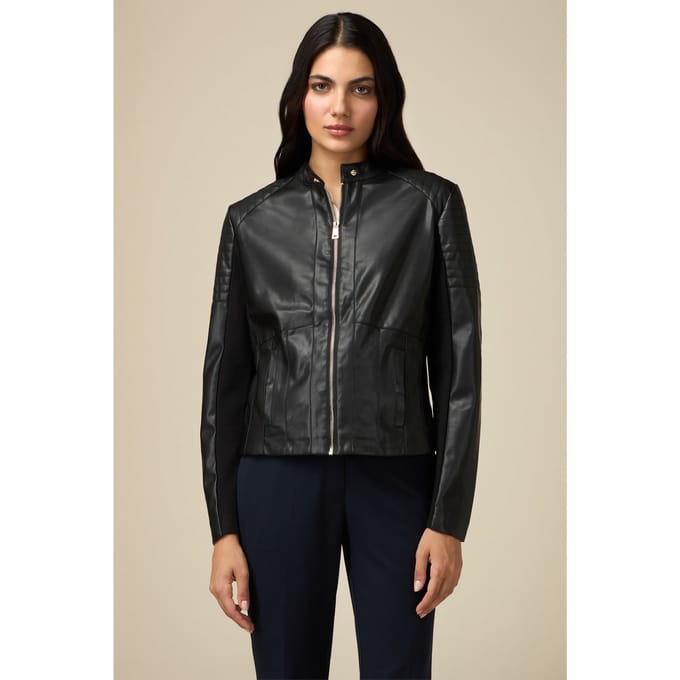 Oltre Biker Jacket Black Taglia: 40 | Giacche di pelle Outlet | Donna | Nero