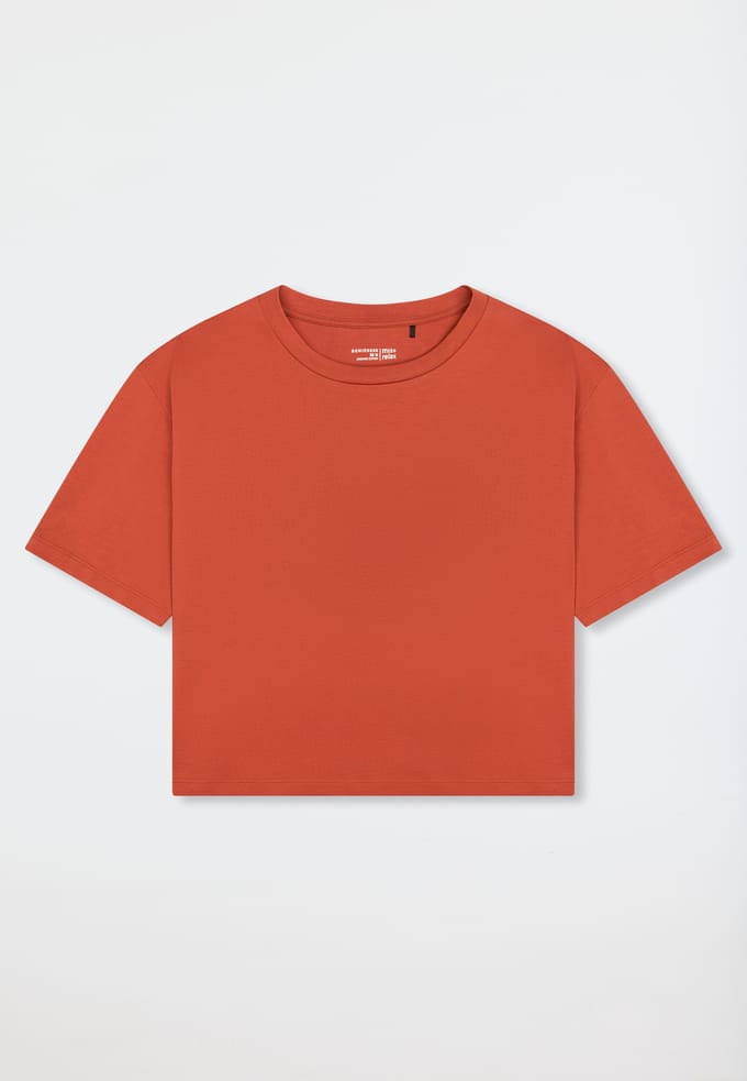 Shirt met korte mouwen van Heavy Single Jersey, terracotta - Mix+ Relax 40