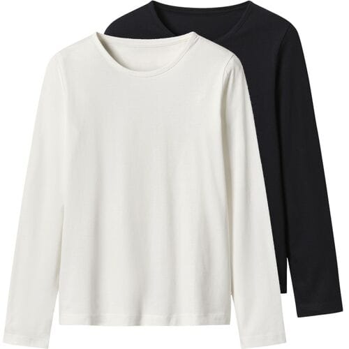 ESMARA KIDS Set van 2 kinder longsleeves (Zwart/wit, 158/164)