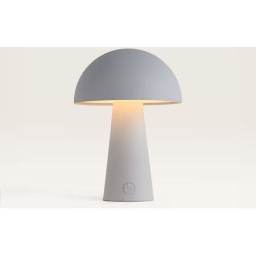 LUSENZ Arvento - Paddenstoel lamp oplaadbaar Wit 20 cm - Tafellamp horeca - Dimbaar - Retro design - USB-C - IP44 voor binnen en buiten -