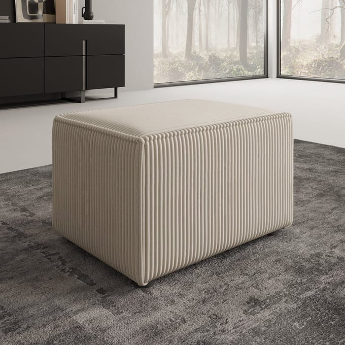 Meubella - Kandahar - Poef - Ribstof beige