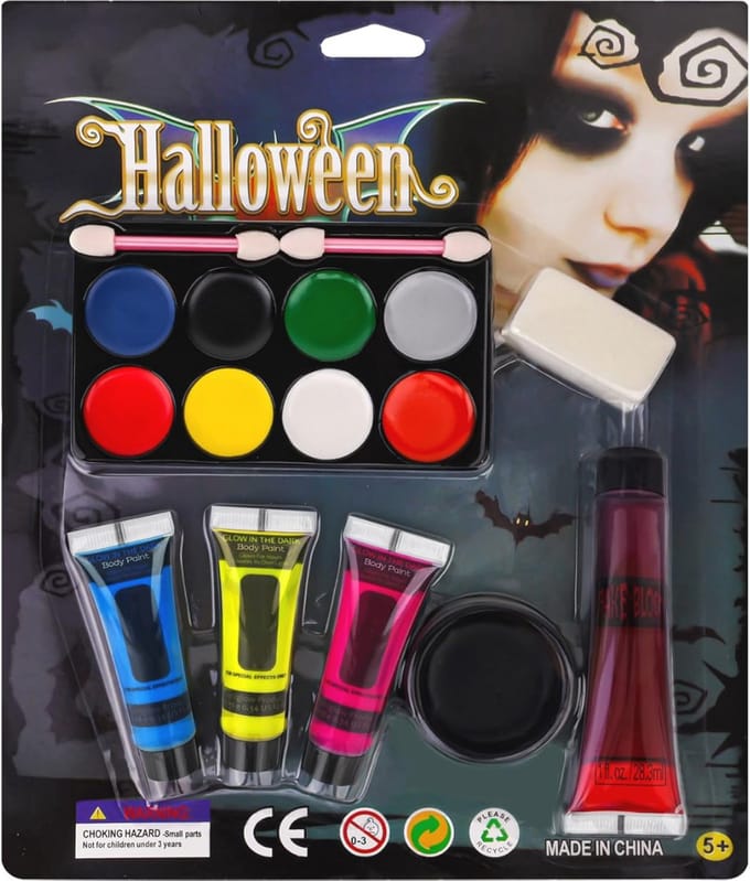 Halloween Make-up Set - Special Effects Met Neon Kleur & Kunstbloed