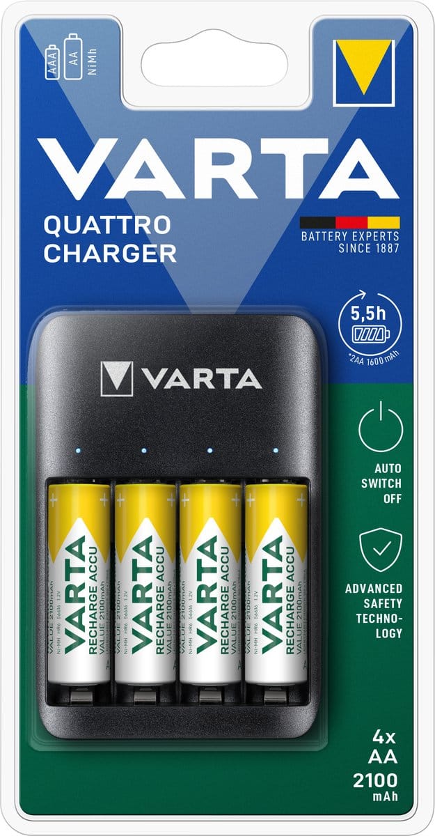 Value USB quattro lader inclusief 4x AA 2100mAh