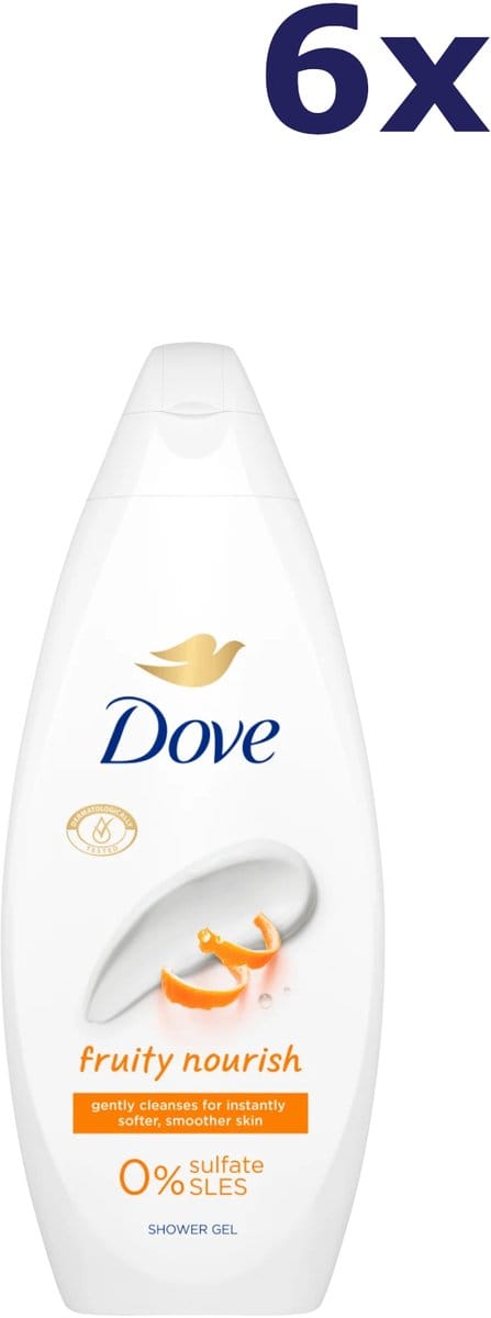 6x Dove Douchegel - 250ml - fruity nourish