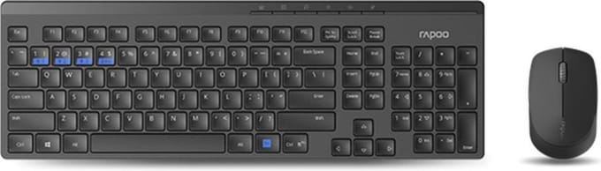 8100M Draadloze Combo set Toetsenbord-muis, multimode, QWERTY, Zwart