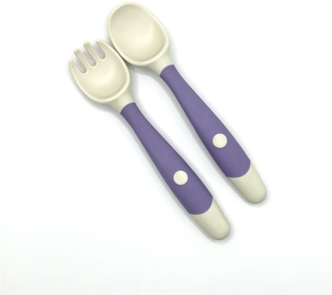 Hypify - Buigbare Vork & Lepel - Paars - Buigbaar - Speels eten!