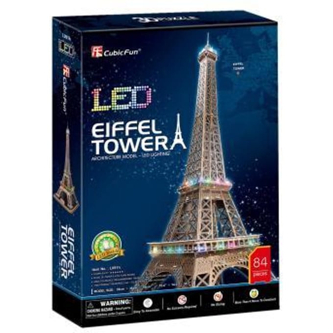 Cubic Fun 3D Puzzle Eiffel Tower with LED Lighting 3D Puzzels