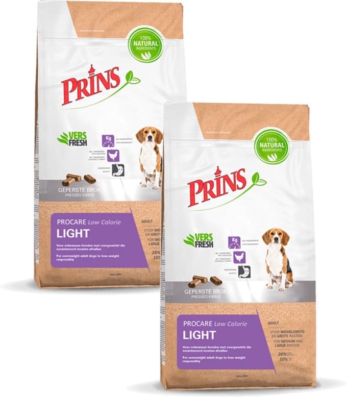 Prins Procare Light Low Calorie Gevogelte - Hondenvoer - 2 x 3 kg