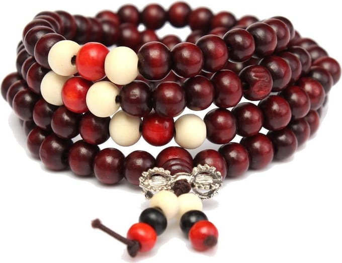 Fako Bijoux® - Buddha Armband - Sandelhout - Deluxe - 8mm - Donkerbruin