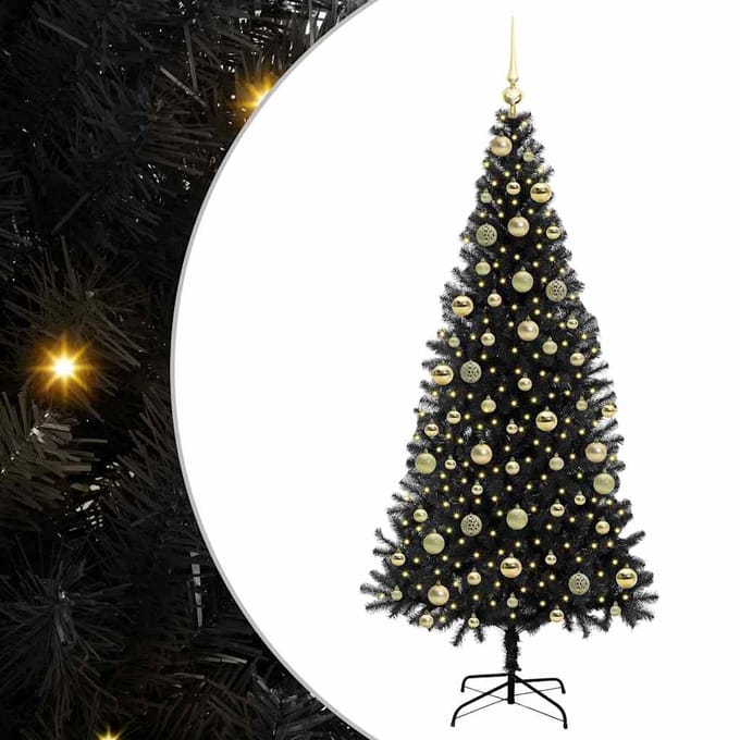 vidaXL Kerstboom Zwart 210 cm PVC