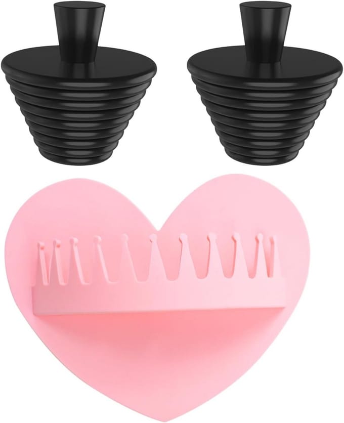 2x Universele Siliconen Wastafelstop & 1x Douche Haarvanger Set voor Badkamer en Keuken