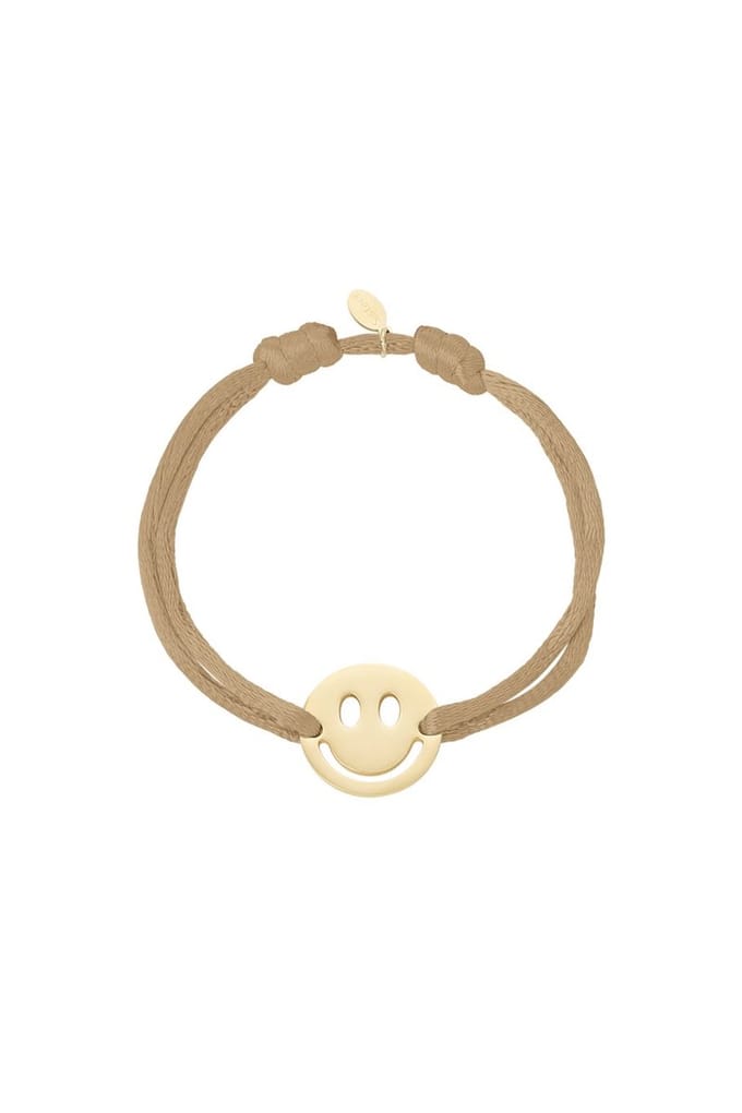 Bijoutheek Armband (Sieraad) Koord Smiley Vriendschap Sand