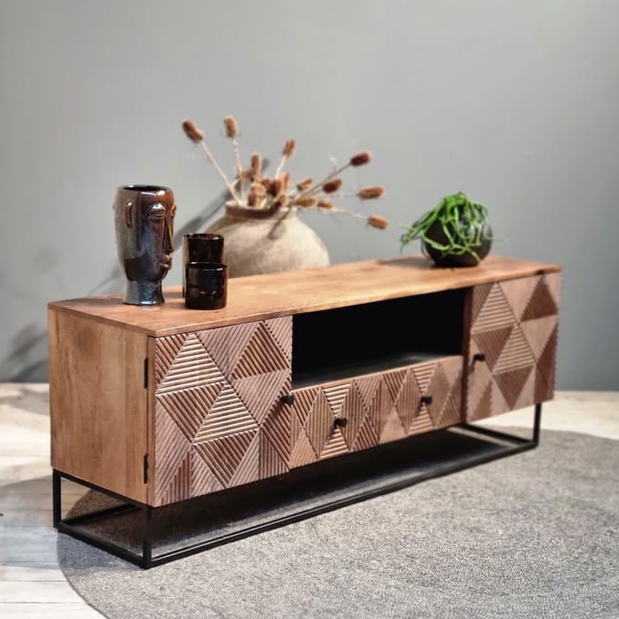 Tv-meubel Jasmin 150cm 2 deurs | Mangohout