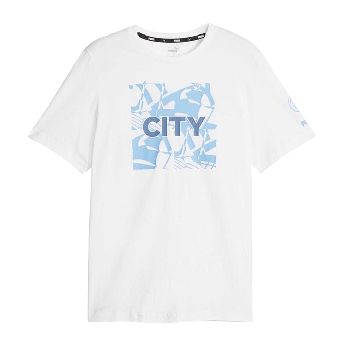 Puma Heren Ftblcore Manchester City FC Crew Hals T-shirt (Wit)