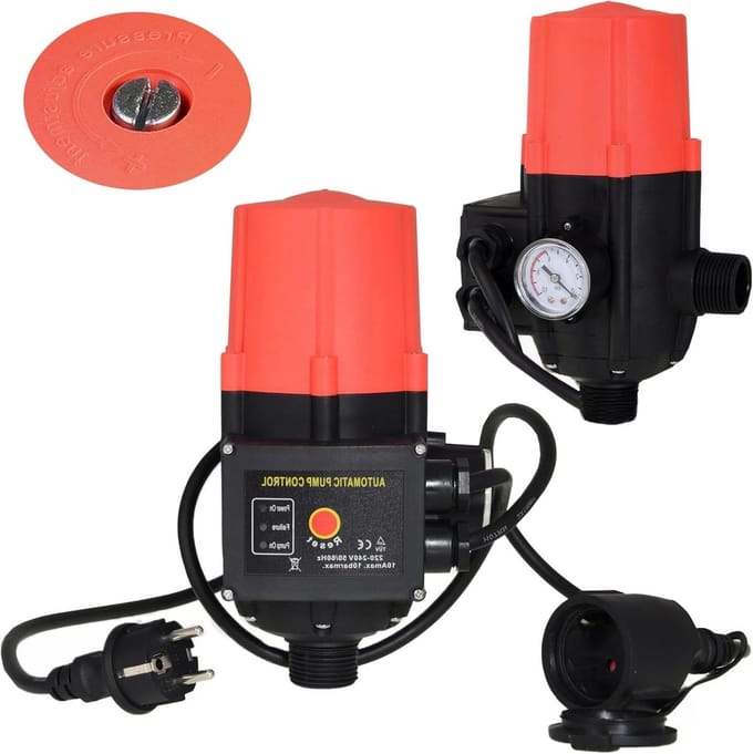 Pompbesturing - Drukschakelaar Automaat - Automatisch Waterbeheer - Droogloopbeveiliging - Max 10 bar - Rood