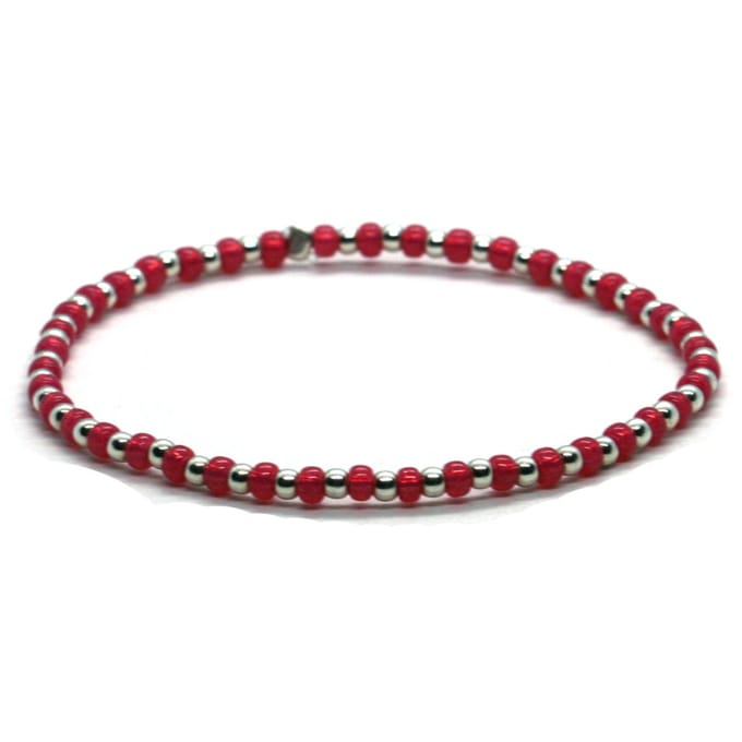 Heaven Eleven - dames armband - zilver - 925 - fuchsia - 2,5mm