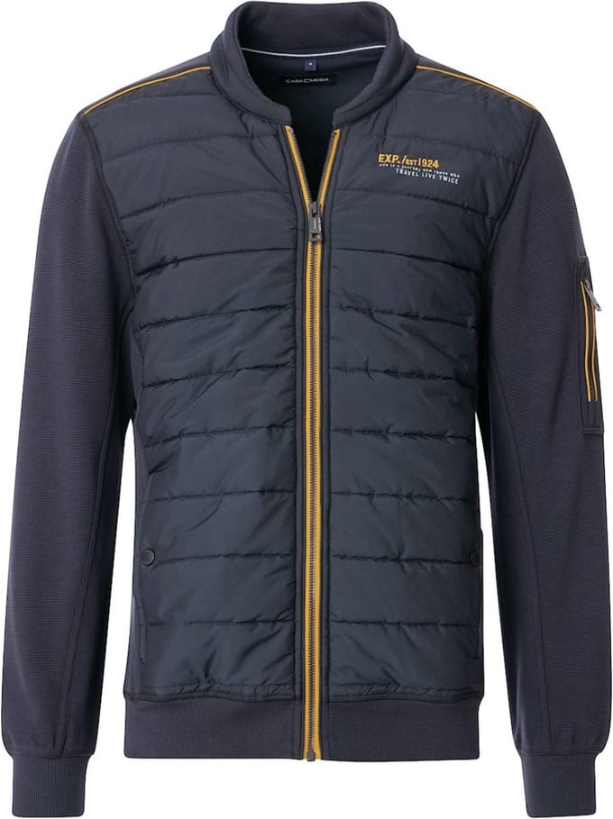 Casa Moda Vest Met Elasthan Opstaande Kraag Blauw - M