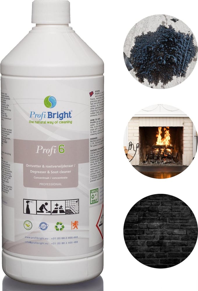 ProfiBright Zakelijk - Ontvetter Profi6 - Roetverwijderaar Profi6 - Dierproefvrij - Concentraat - 1 liter - Professional