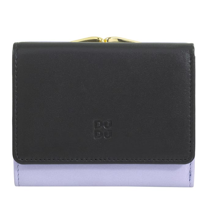 DuDu Corsica Portemonnee RFID-bescherming Leder 11 cm - Dames - Horizontaal - black-lavander