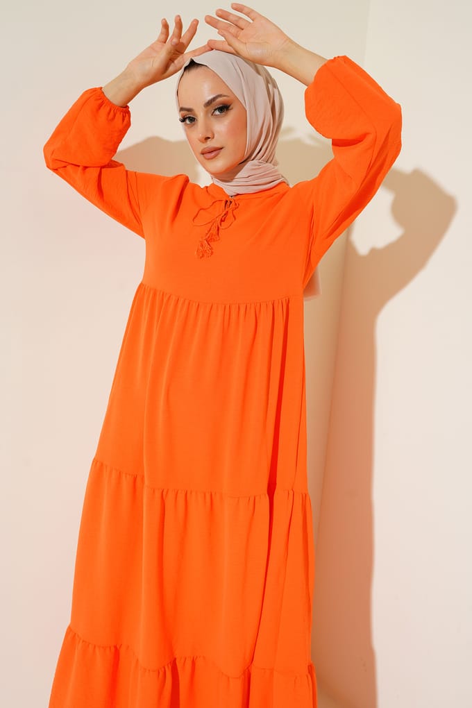 Maxi-jurk met Strikdetail