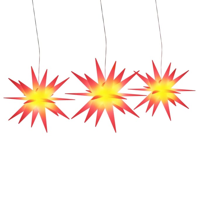 vidaXL - Kerstlampen - met - LED's - 3 - st - inklapbaar - rood