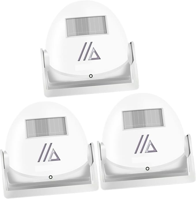 3-pack moderne elektronische deurbelsensor voor thuis, draadloos, geen batterij nodig, wit