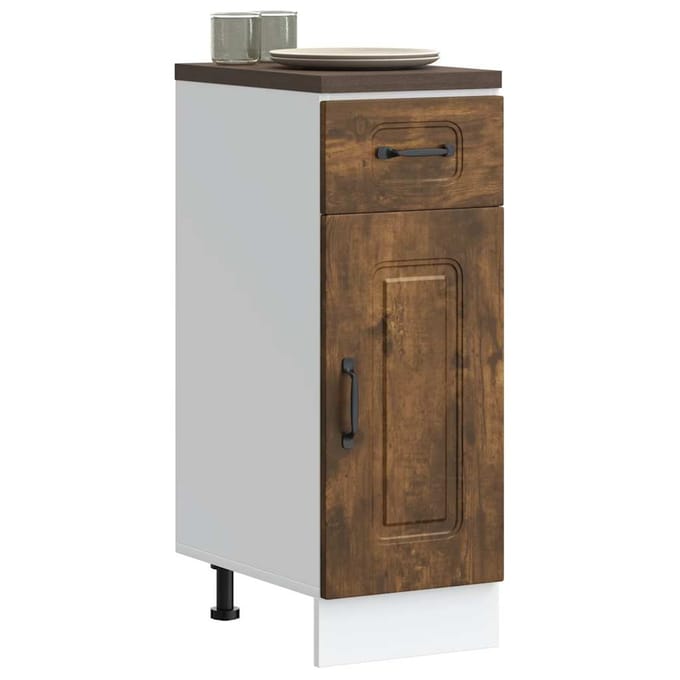 vidaXL - Onderkast - Kalmar - bewerkt - hout - gerookt - eikenkleurig