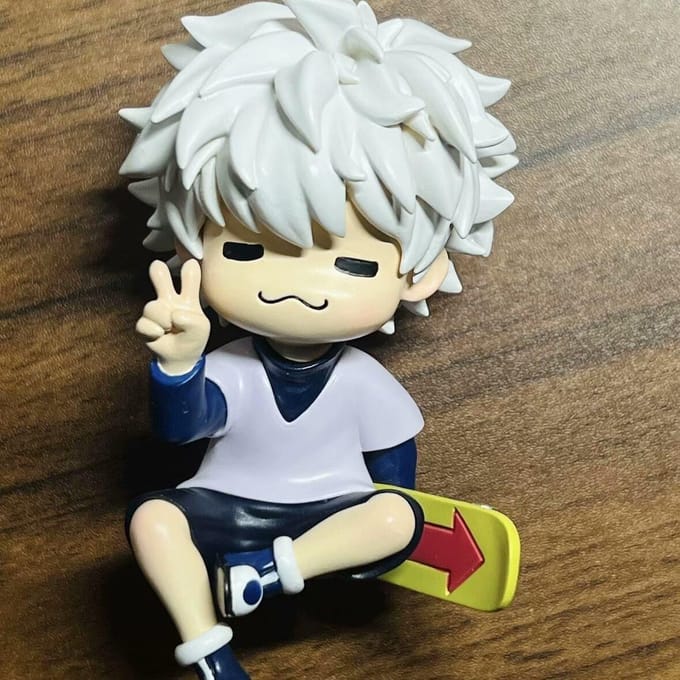 HUNTER×HUNTER Personnage Killua Zoldyck Figurine Modèle Jouets Drôle Mignon 14cm with box white