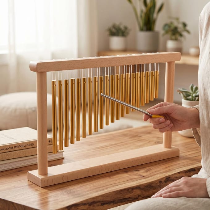 20 Notes   Instrument à Vent   Percussion avec   pour Relaxation Méditation   Performance Musicale Or brown
