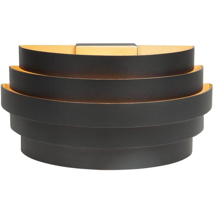 HighLight Wandlamp Scudo, zwart, breedte 25 cm, aluminium, G9