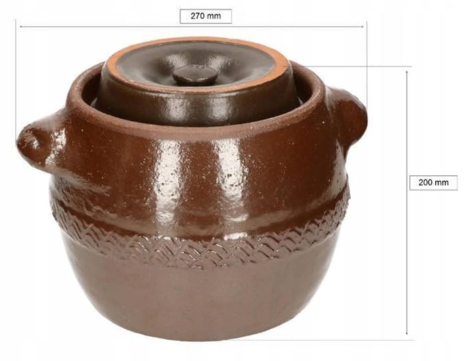 KOTARBAU® Fermentatiepot 5 L - Zuurkoolpot - met Deksel en Waterrand Keramische Fermentatiepot - Steengoed - Bruin