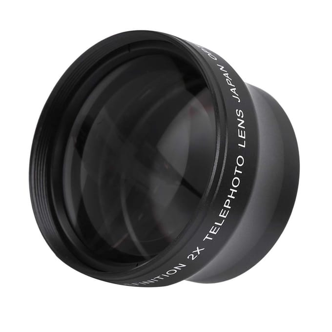 2X Vergroting High Definition Converter Telelens voor 37mm Mount Camera black