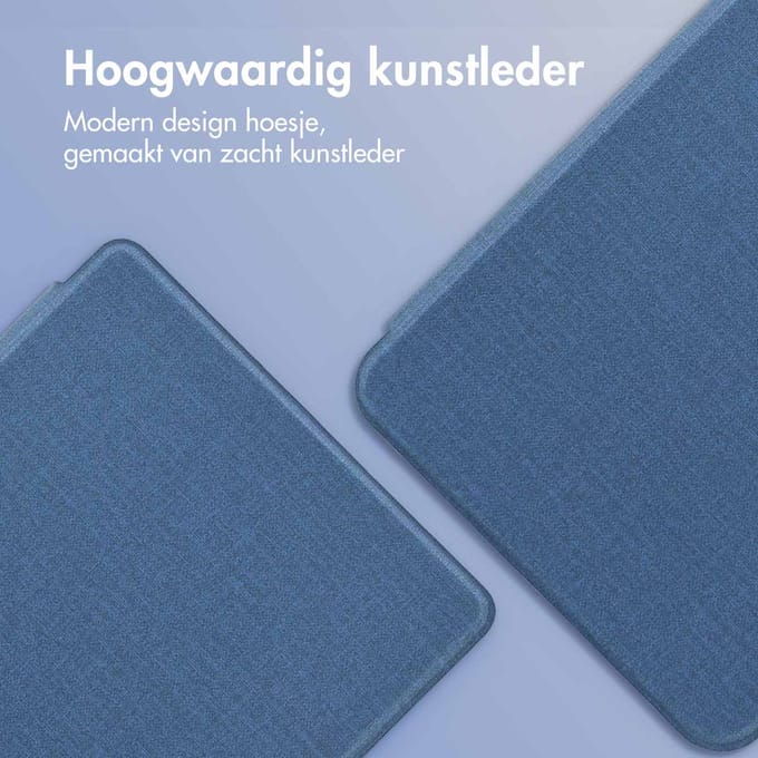 imoshion Canvas Sleepcover Bookcase met stand voor de Kobo Libra H2O - Donkerblauw