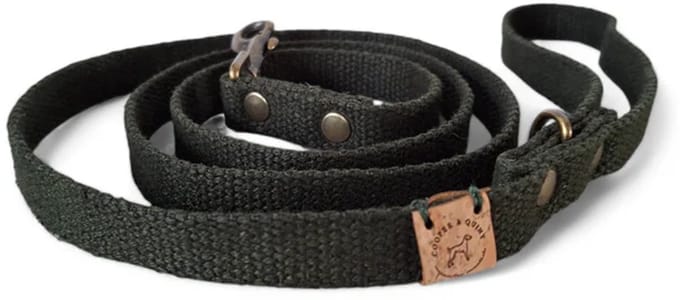 Cooper & Quint Simply Hemp Hondenriem - Bosgroen - 150 cm - 2 cm - Oud Messing