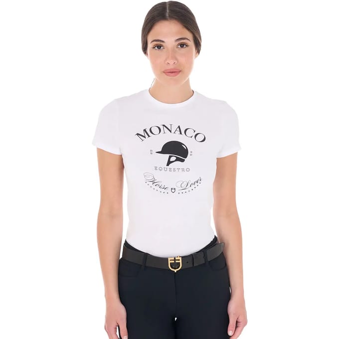 Katoenen dames-T-shirt Equestro Monaco