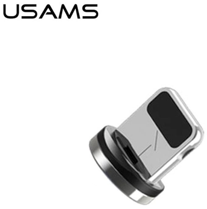 USAMS MagSafe-serie - Magnetische Lightning Adapter - Srebrny - Compatibel met Apple Lightning Apparaten - Aluminium Constructie