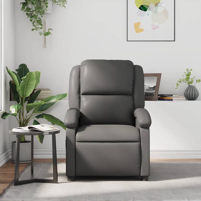 vidaXL - Fauteuil - verstelbaar - kunstleer - grijs