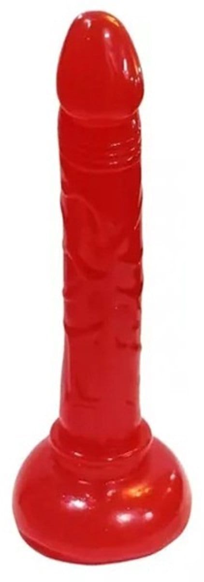 Nooitmeersaai - Dildo met zuignap - Siliconen - Rood - 12cm