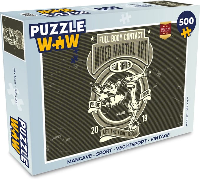 Puzzel Mancave - Sport - Vechtsport - Vintage - Legpuzzel - Puzzel 500 stukjes