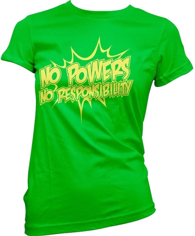 Hybris No Powers No Responsibility Girly Tee dames-T-shirt groen