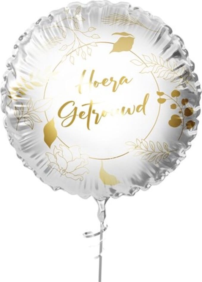 Folieballon Hoera Getrouwd - 45cm