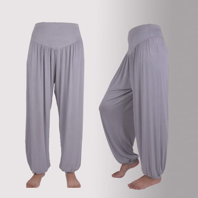 Dames sportmode elastische losse modal katoen zachte yoga dans harembroek XL gray