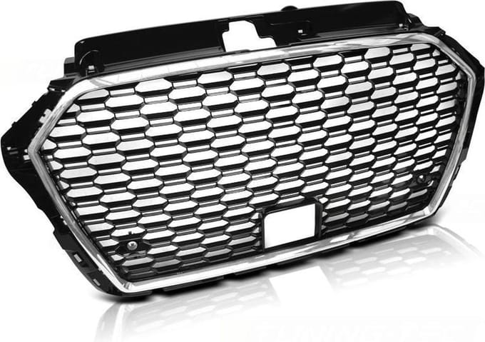 Grill geschikt voor AUDI A3 (8V) 17- RS3 STIJL CHROOM ZWART
