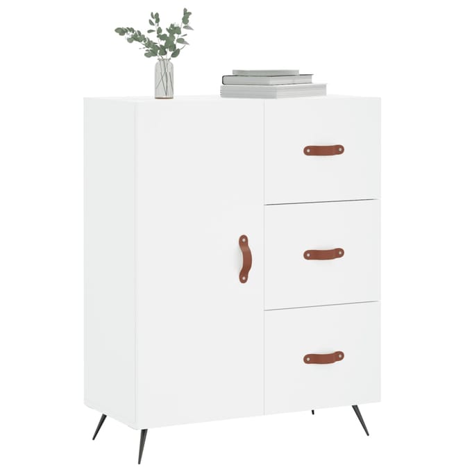 vidaXL - Dressoir - 69,5x34x90 - cm - bewerkt - hout - wit