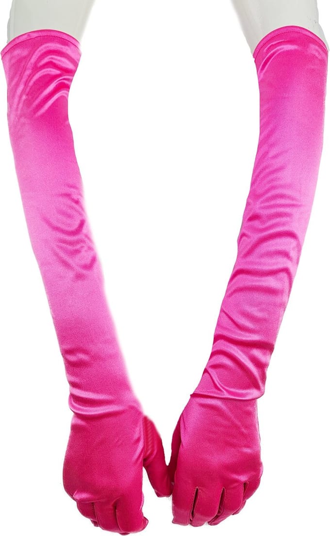 BamBella® Lange Handschoenen Fel Roze onesize Lange Elastische | One Size |