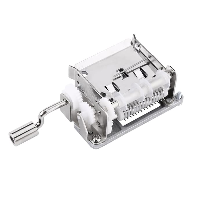 DIY Tune Handkurbel 15-noten Muziekdoos Mechaniek   Gatenponser   20 Papieren Stroken white