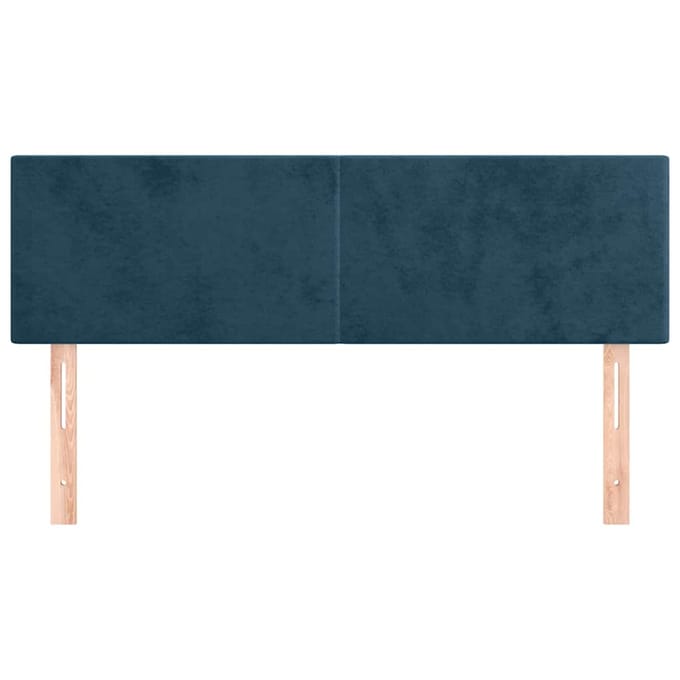 vidaXL - Hoofdborden - 144x5x78/88 - cm - fluweel - donkerblauw