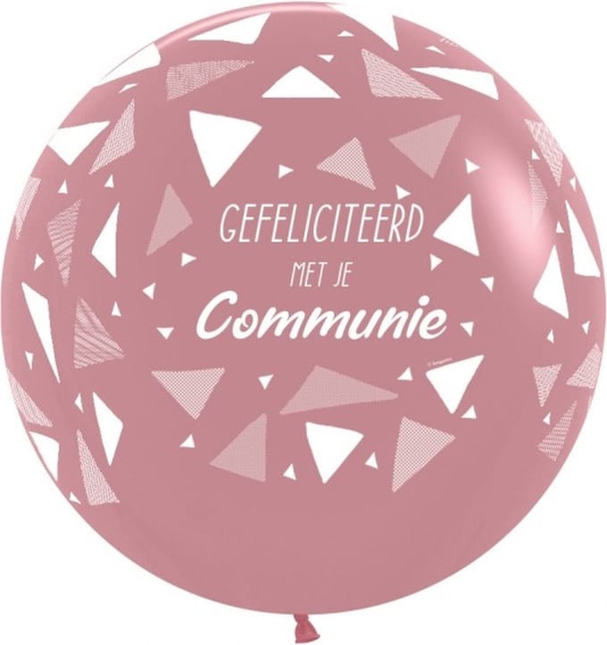 Latex ballon: Communie rosé 60cm