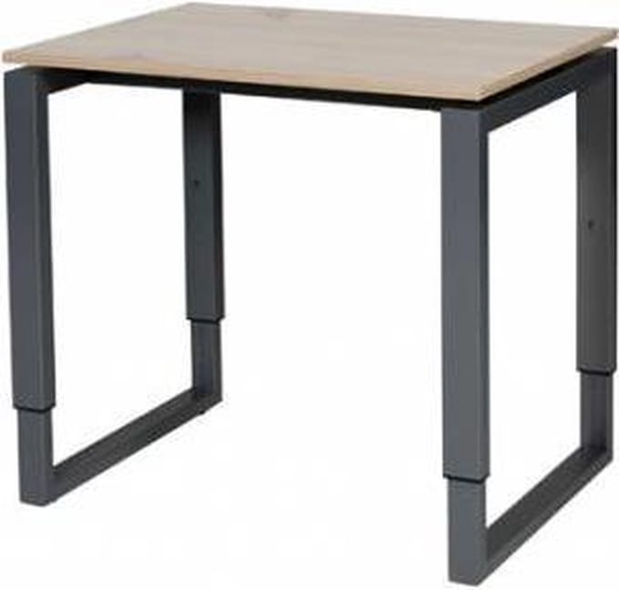 Verstelbaar Bureau - Plus 80x60 Havana Kersen - zwart frame