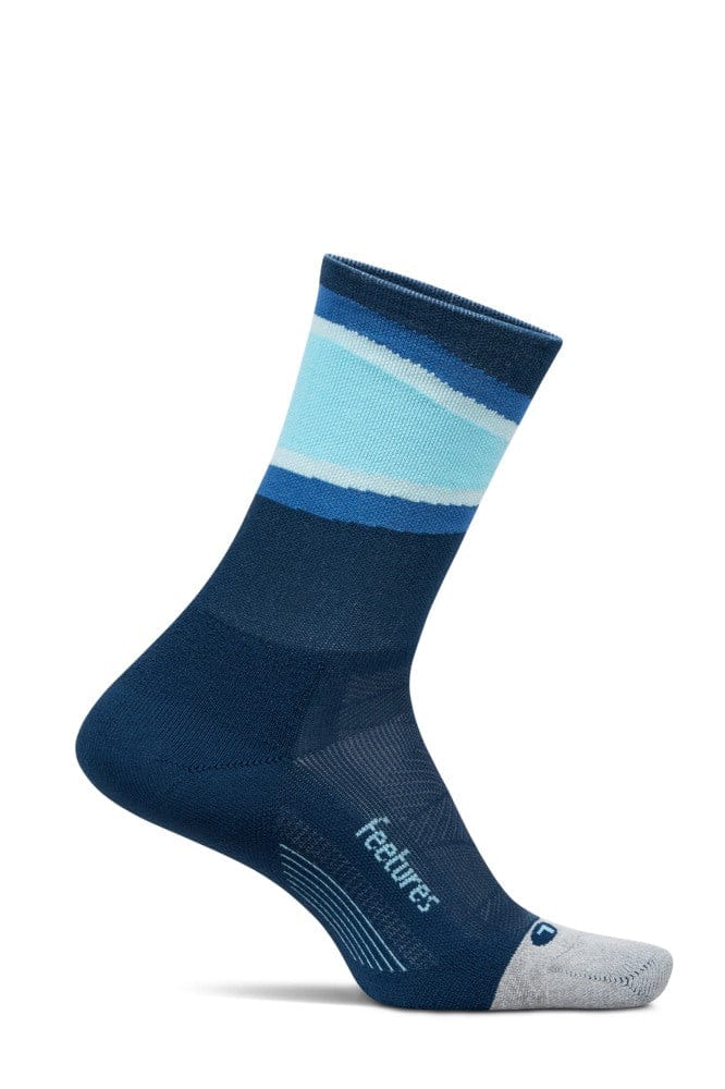 Feetures - Elite Light Cushion Mini Crew - Blue Bounce - Donkerblauw-Lichtblauw / MEDIUM